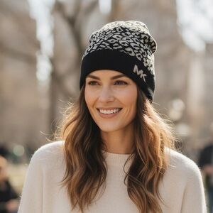 MICHAEL Michael Kors Leopard Print Knit Beanie
